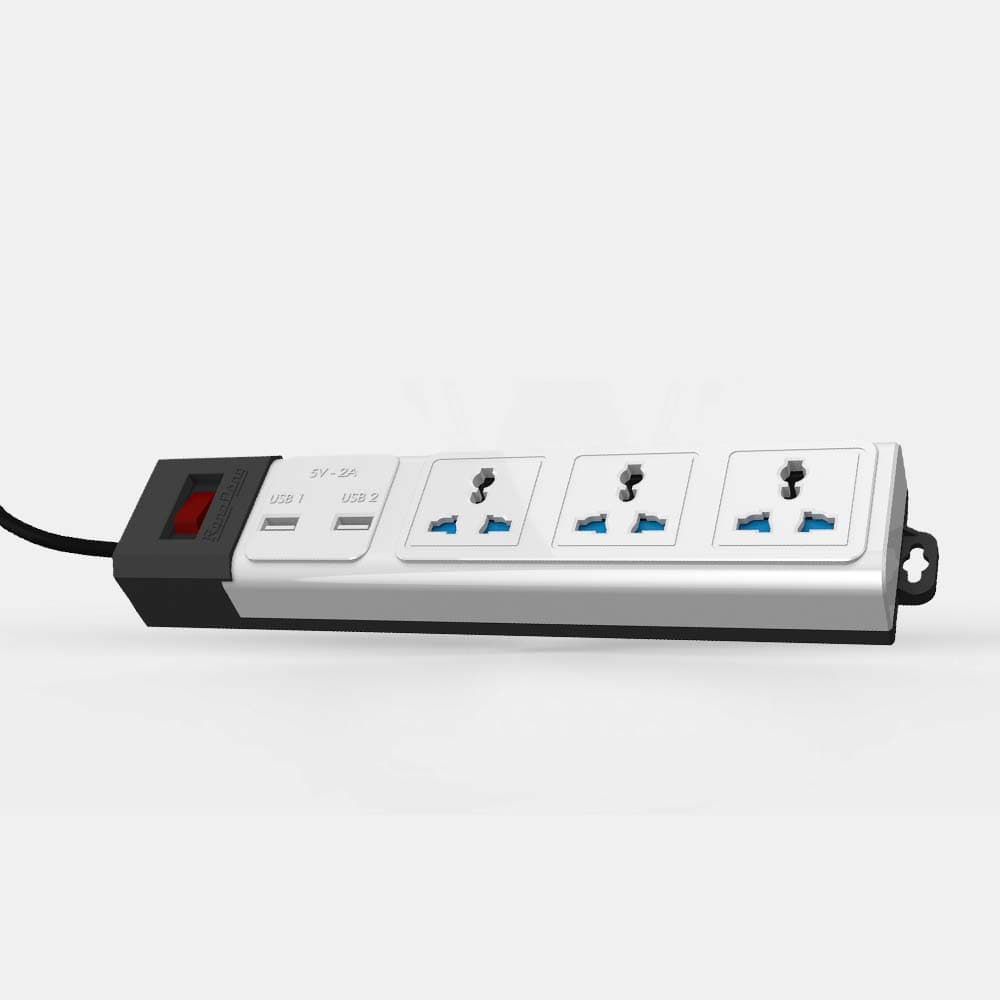 Ổ cắm điện kéo dài đa năng OC02 5m 3 ổ cắm tích hợp ổ USB